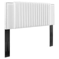 Felicity Channel Tufted Performance Velvet Twin Headboard - White
