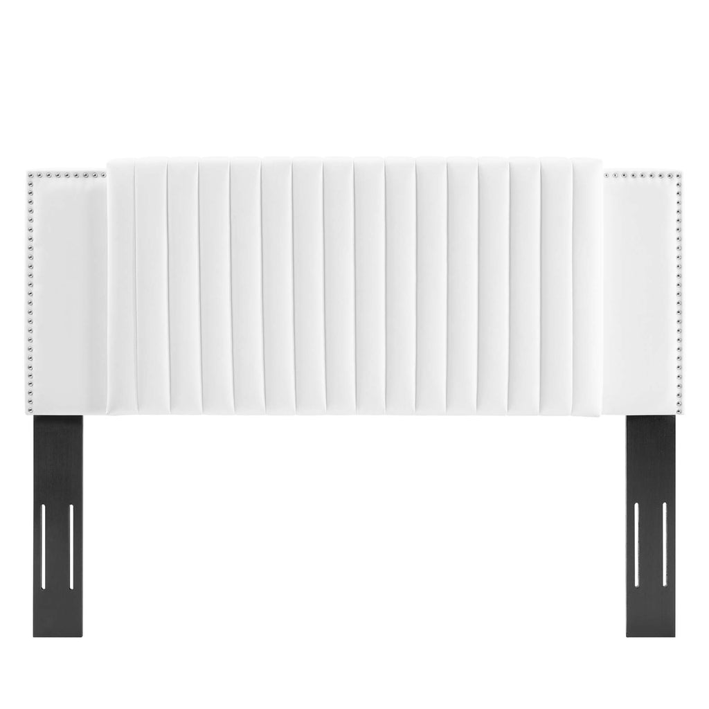 Felicity Channel Tufted Performance Velvet Twin Headboard - White