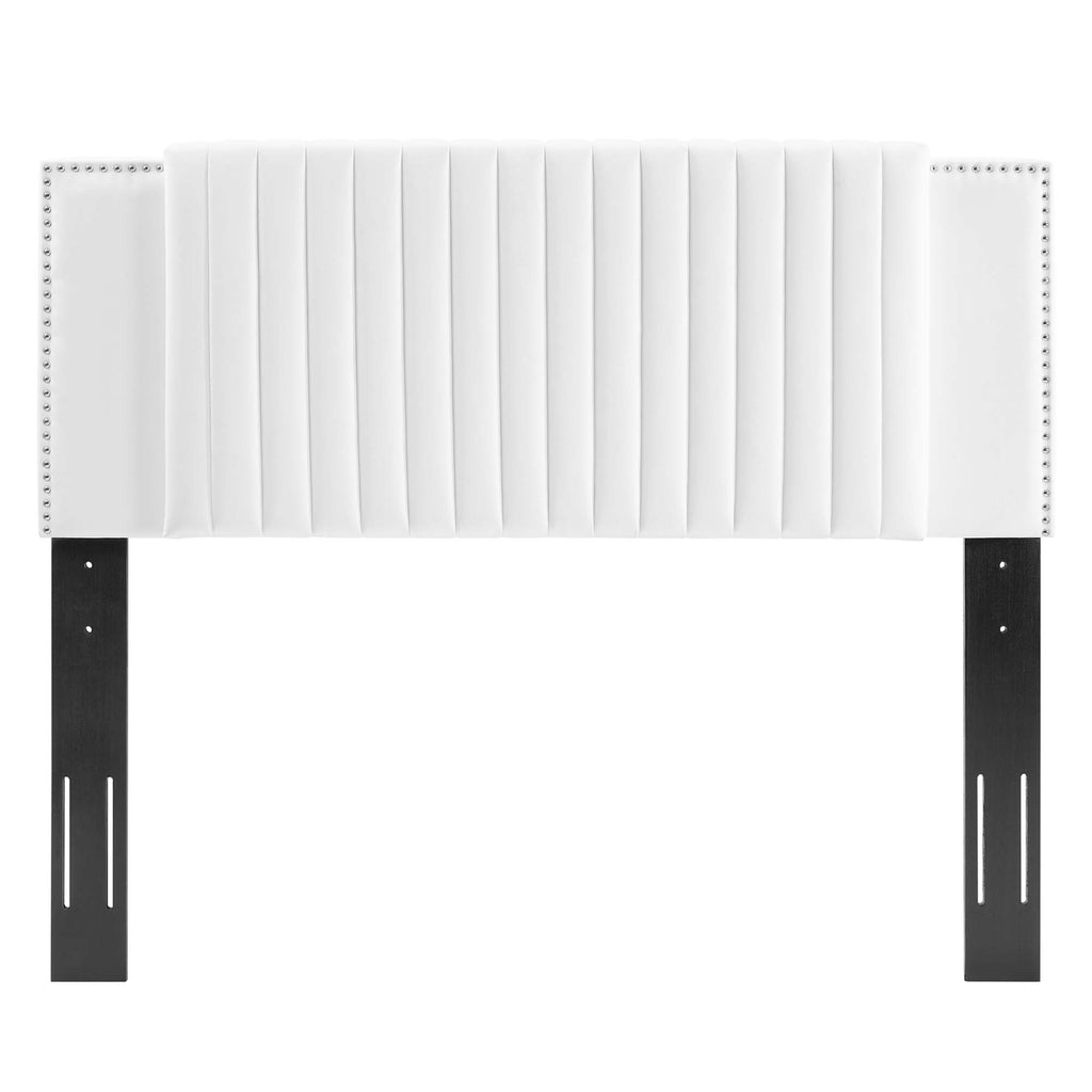 Felicity Channel Tufted Performance Velvet Twin Headboard - White
