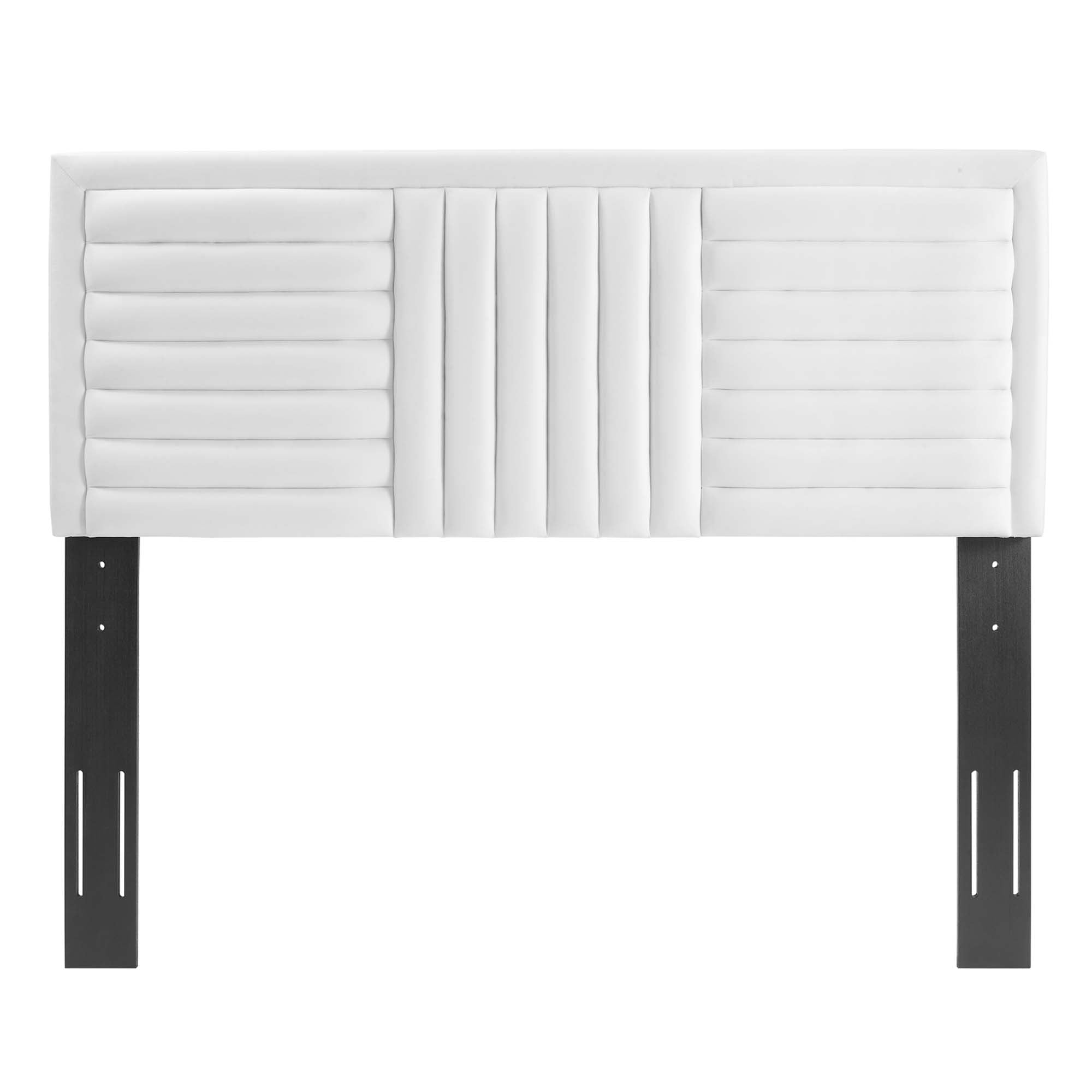 Believe Channel Tufted Performance Velvet King/California King Headboard - White