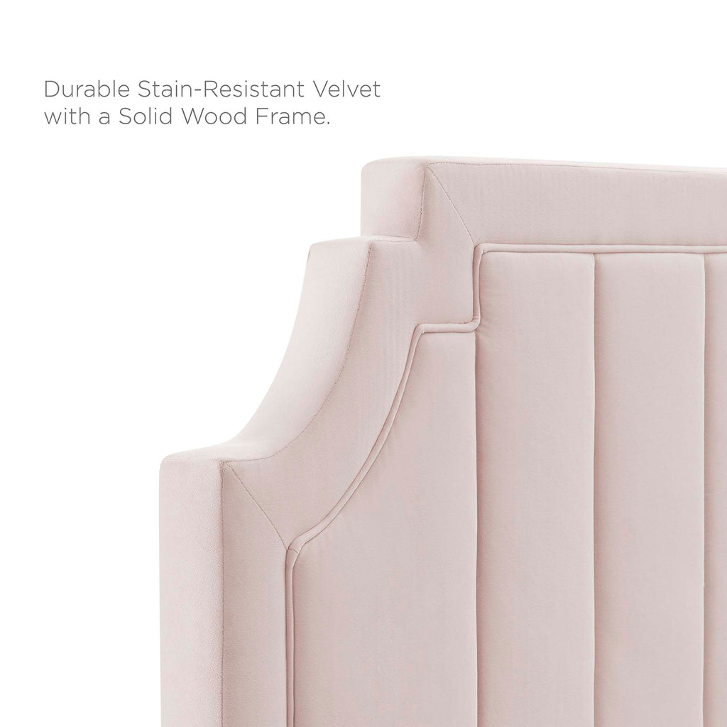 Sienna Performance Velvet Queen Platform Bed - Pink (MOD-6714-PNK)