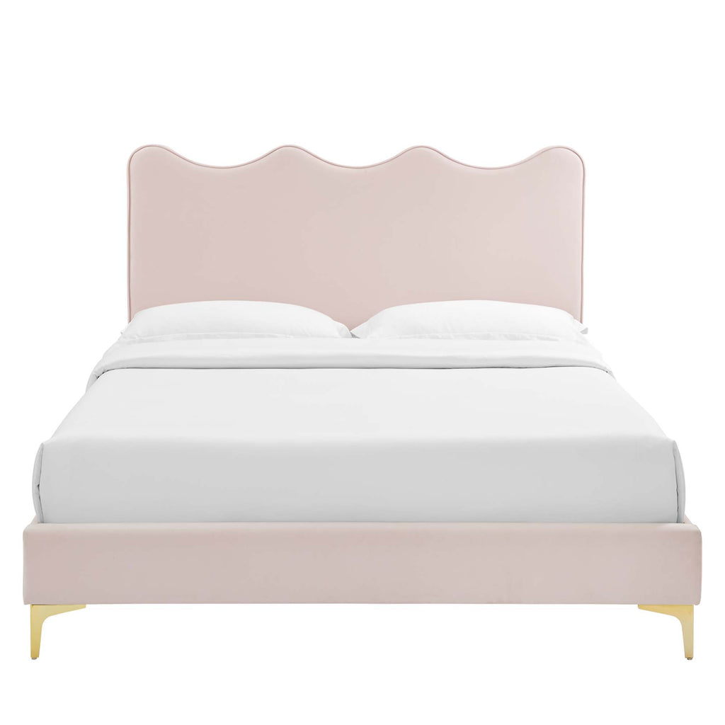 Current Performance Velvet Twin Platform Bed - Pink (MOD-6727-PNK)