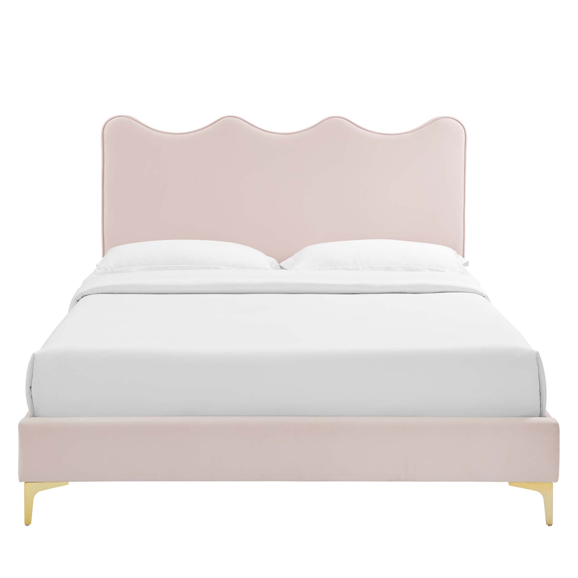 Current Performance Velvet Twin Platform Bed - Pink (MOD-6727-PNK)