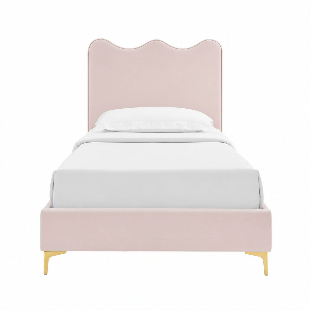 Current Performance Velvet Twin Platform Bed - Pink (MOD-6727-PNK)