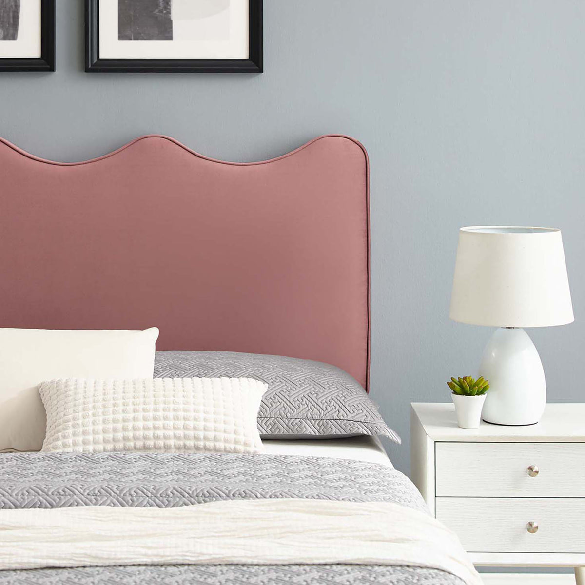 Current Performance Velvet Twin Platform Bed - Dusty Rose