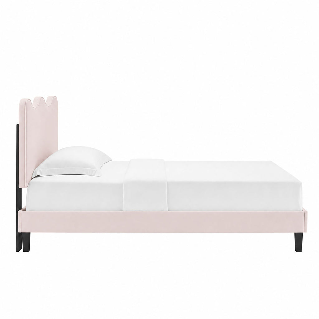 Current Performance Velvet Twin Platform Bed - Pink (MOD-6729-PNK)