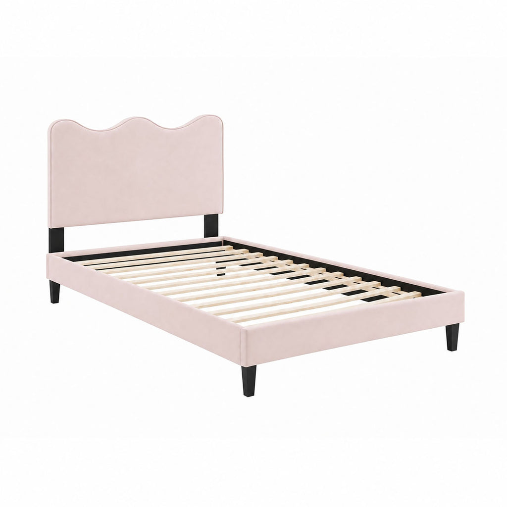 Current Performance Velvet Twin Platform Bed - Pink (MOD-6729-PNK)