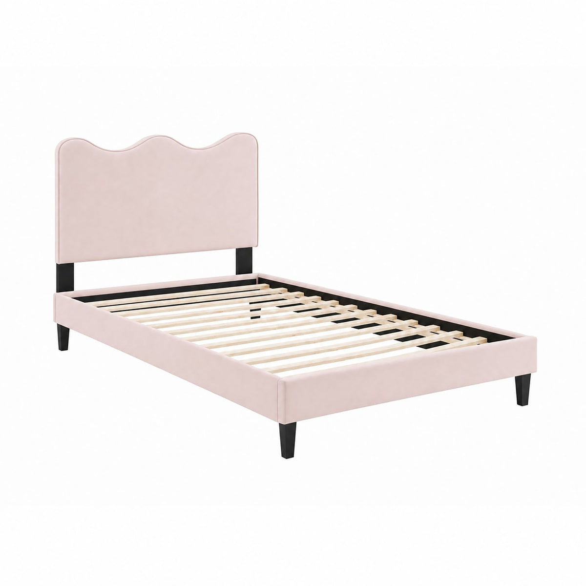 Current Performance Velvet Twin Platform Bed - Pink (MOD-6729-PNK)