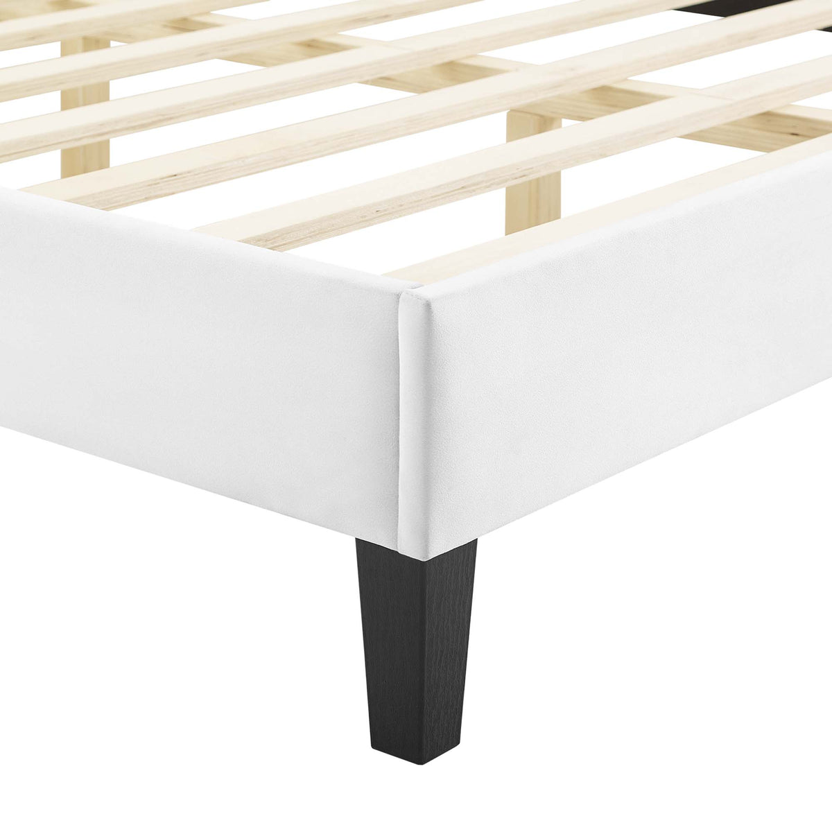 Current Performance Velvet Twin Platform Bed - White