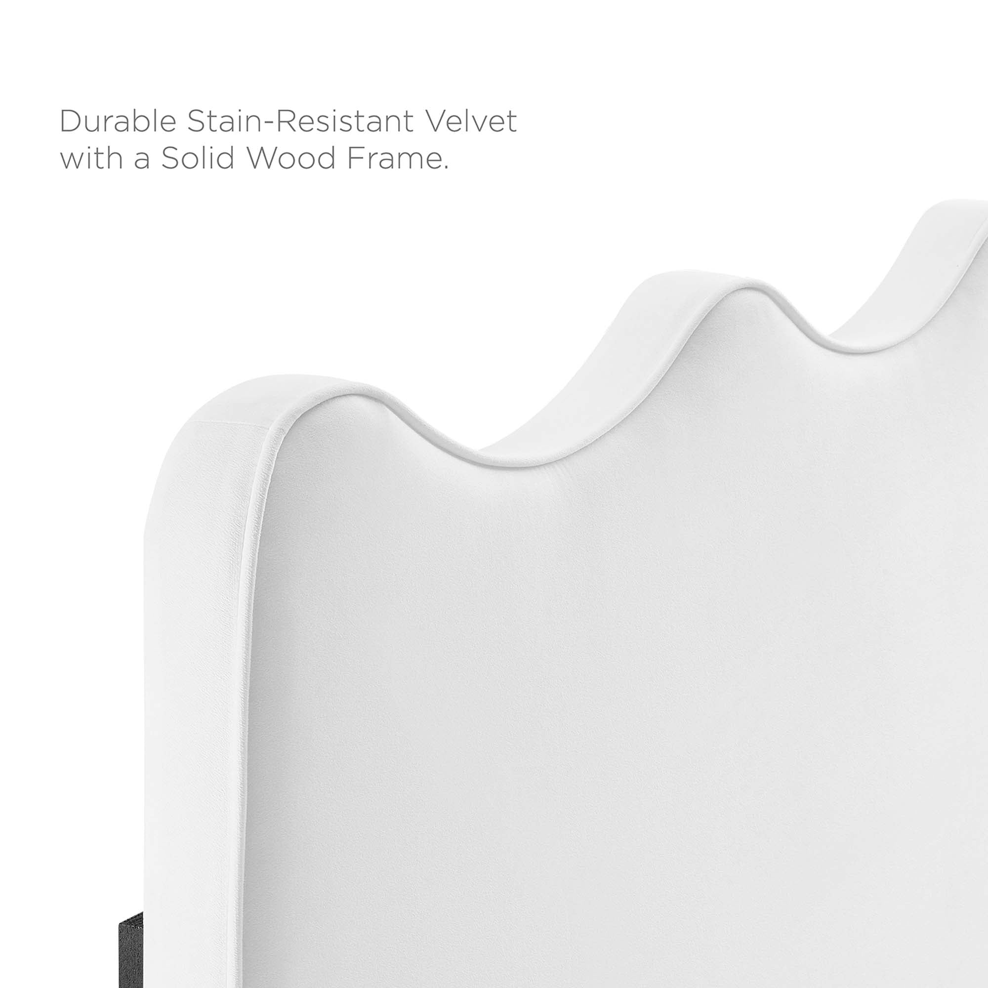 Current Performance Velvet Twin Platform Bed - White
