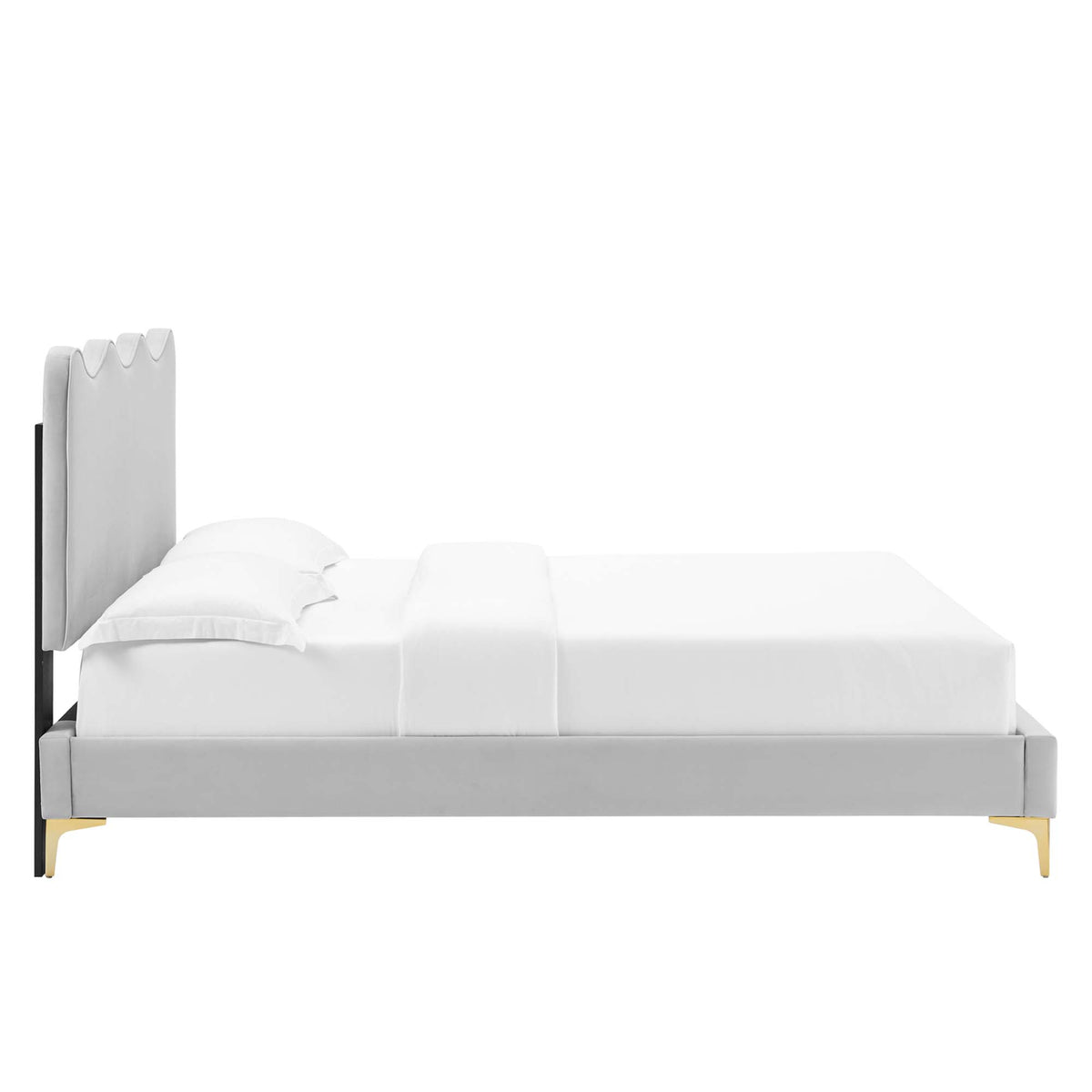 Current Performance Velvet Full Platform Bed - Light Gray (MOD-6730-LGR)