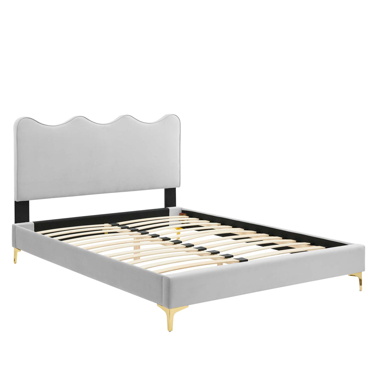 Current Performance Velvet Full Platform Bed - Light Gray (MOD-6730-LGR)