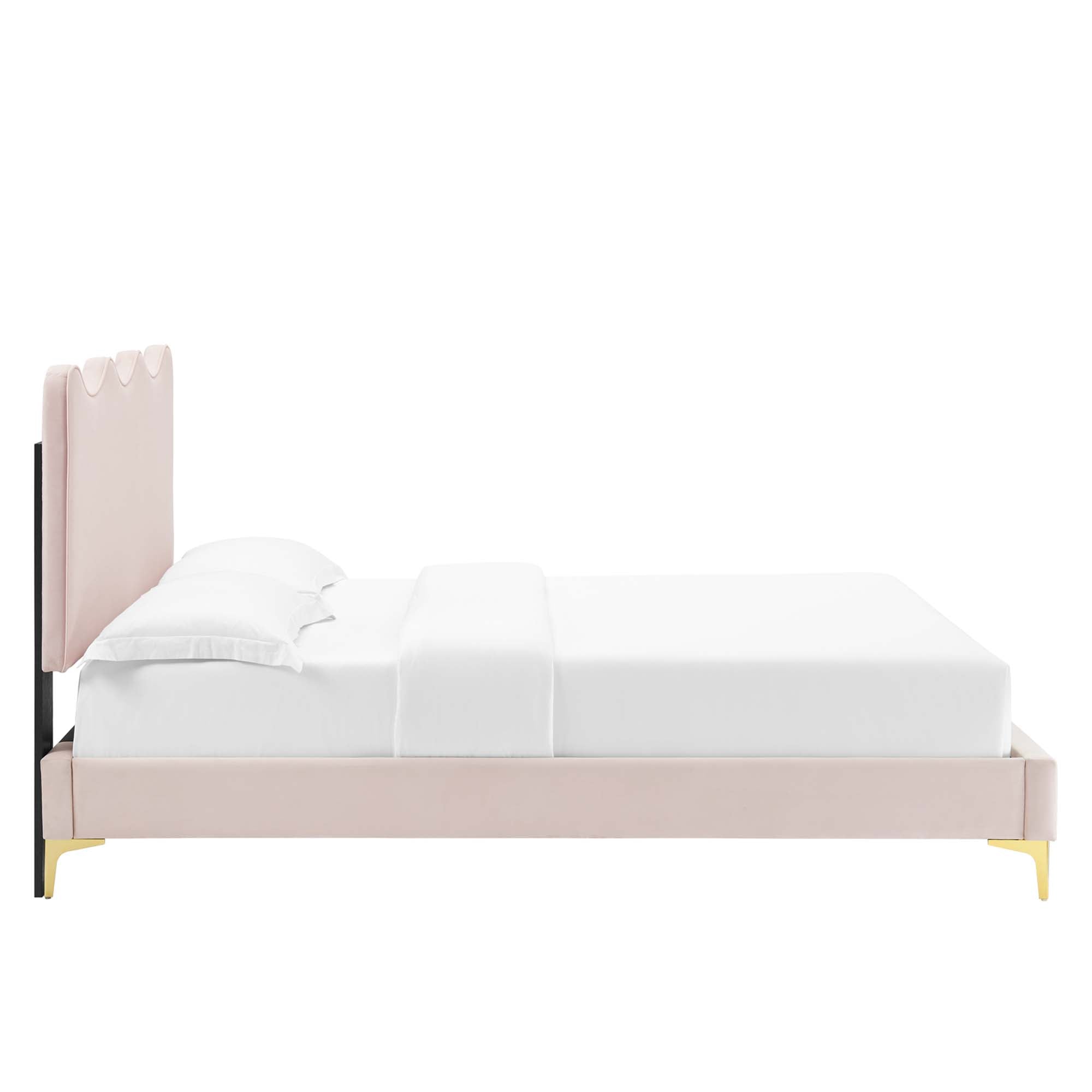 Current Performance Velvet Full Platform Bed - Pink (MOD-6730-PNK)