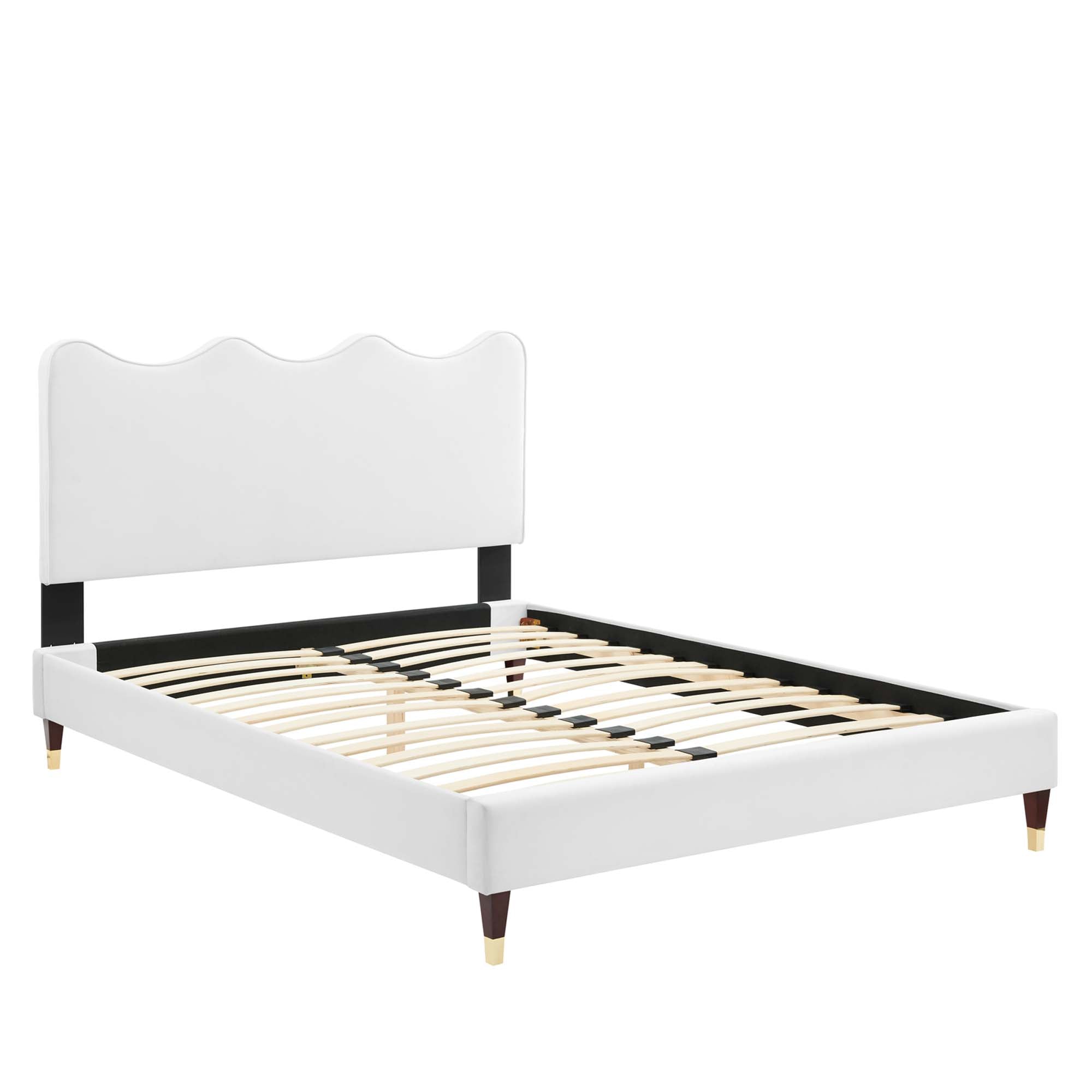 Current Performance Velvet Full Platform Bed - White (MOD-6731-WHI)