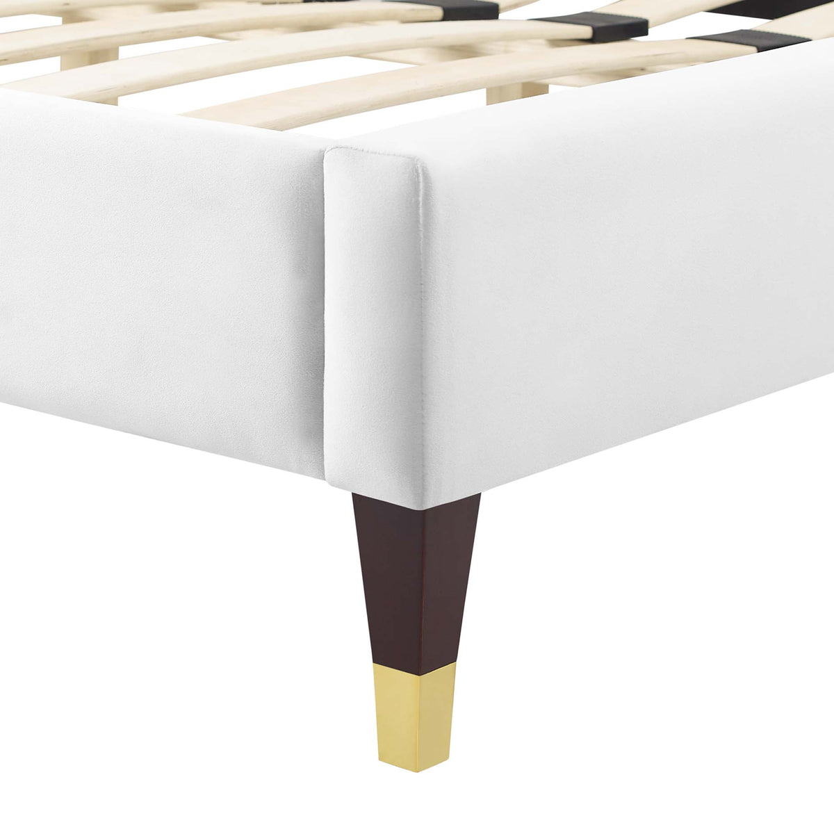 Current Performance Velvet Full Platform Bed - White (MOD-6731-WHI)