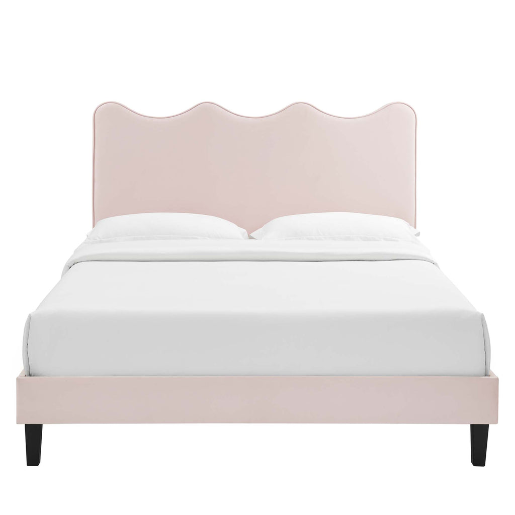 Current Performance Velvet Full Platform Bed - Pink (MOD-6732-PNK)