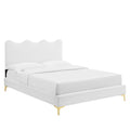 Current Performance Velvet Queen Platform Bed - White (MOD-6733-WHI)