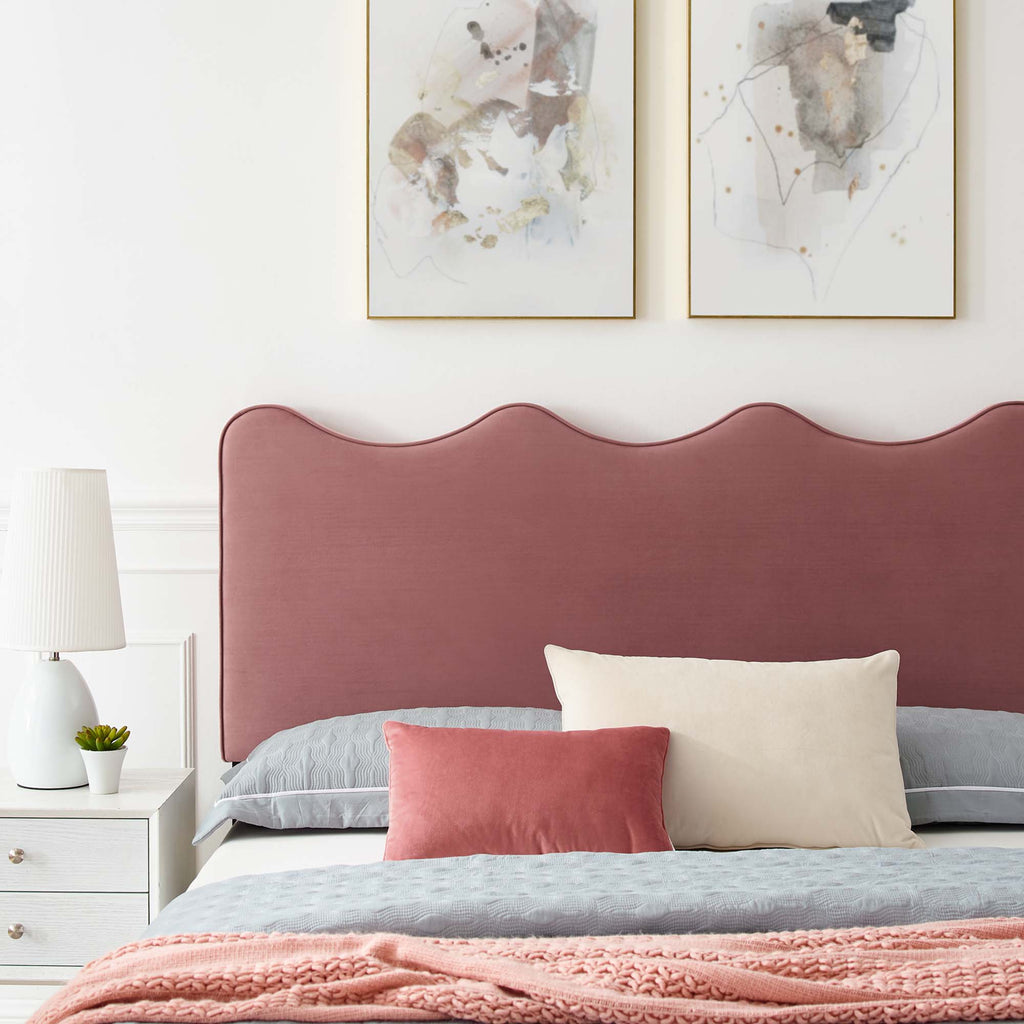 Current Performance Velvet Queen Platform Bed - Dusty Rose (MOD-6734-DUS)