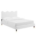 Current Performance Velvet Queen Platform Bed - White (MOD-6734-WHI)