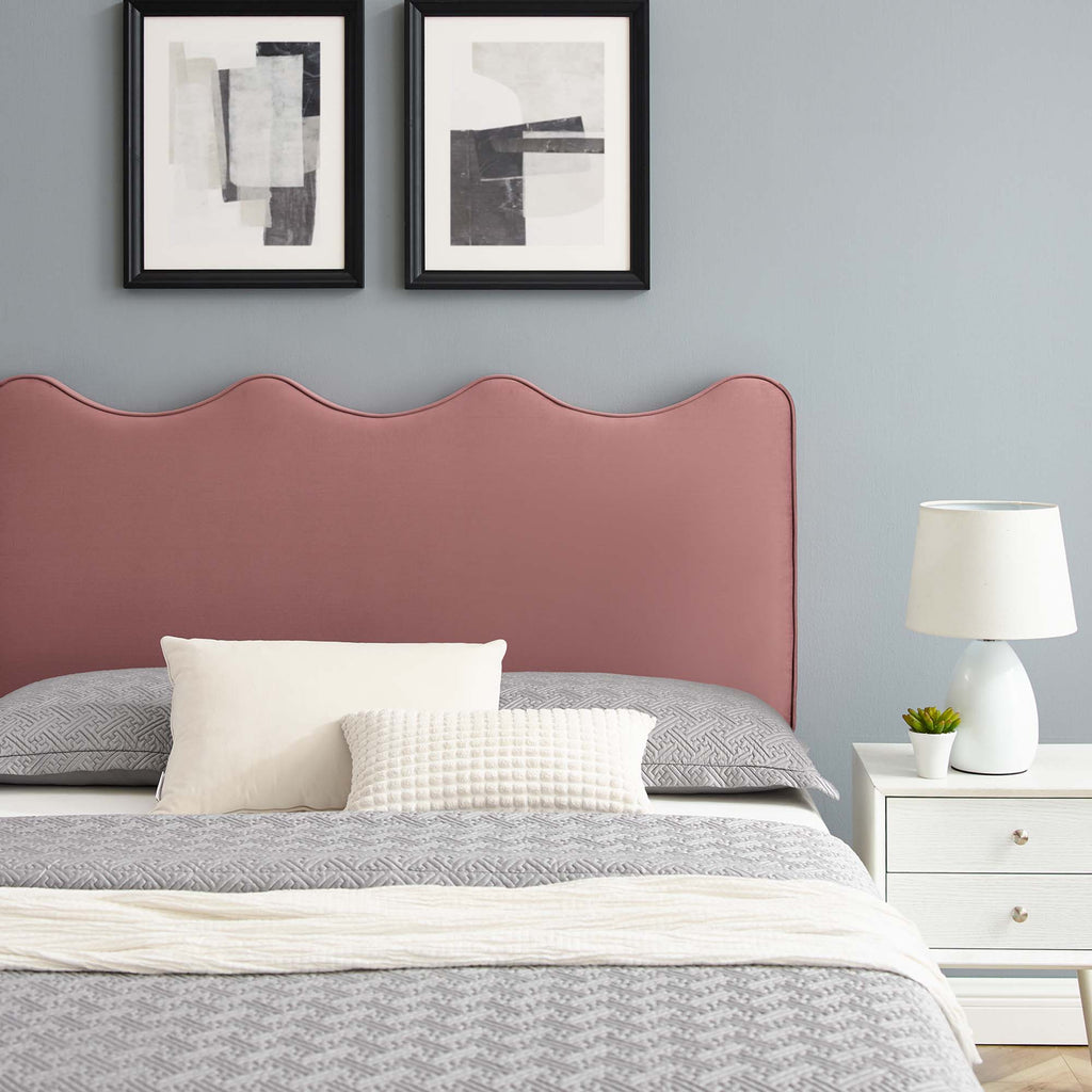 Current Performance Velvet Queen Platform Bed - Dusty Rose (MOD-6735-DUS)