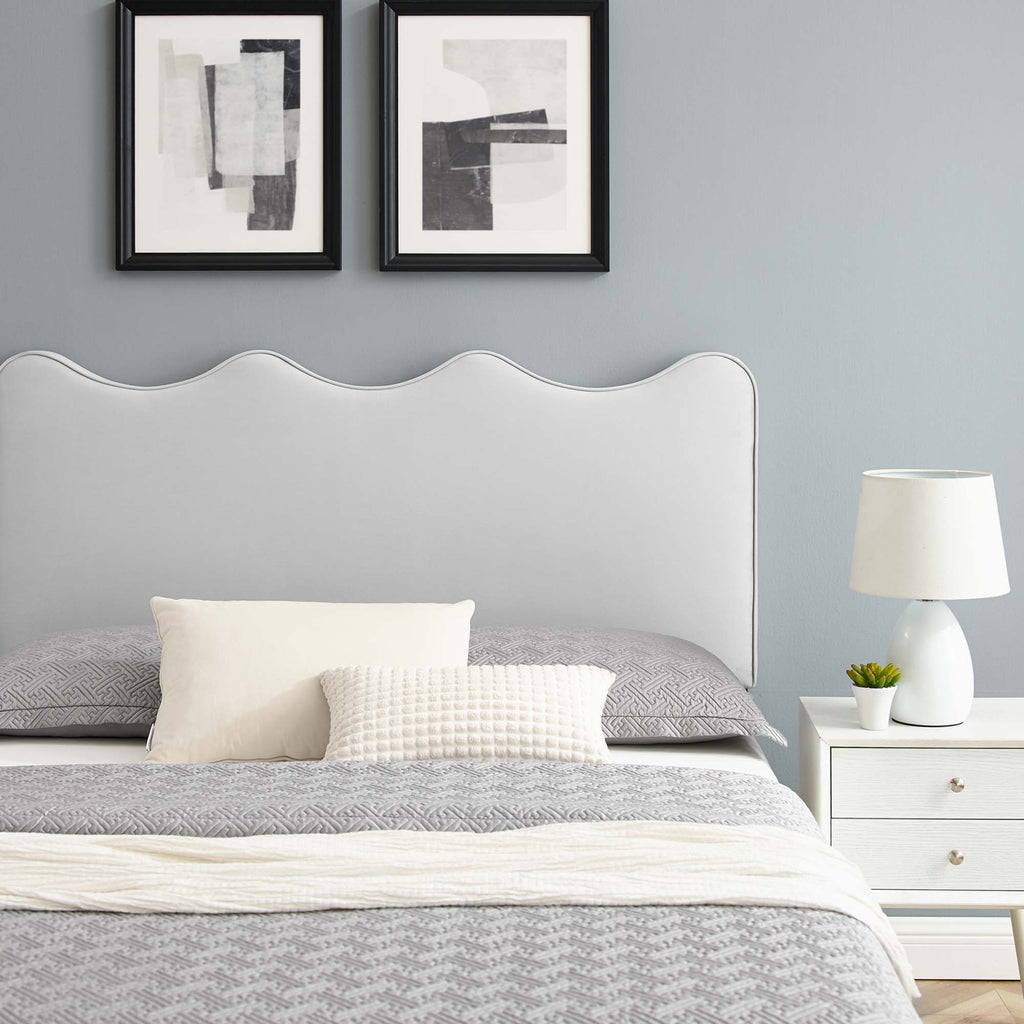 Current Performance Velvet King Platform Bed - Light Gray