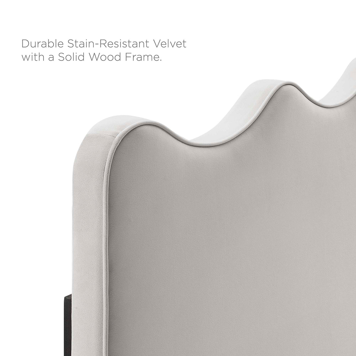 Current Performance Velvet King Platform Bed - Light Gray