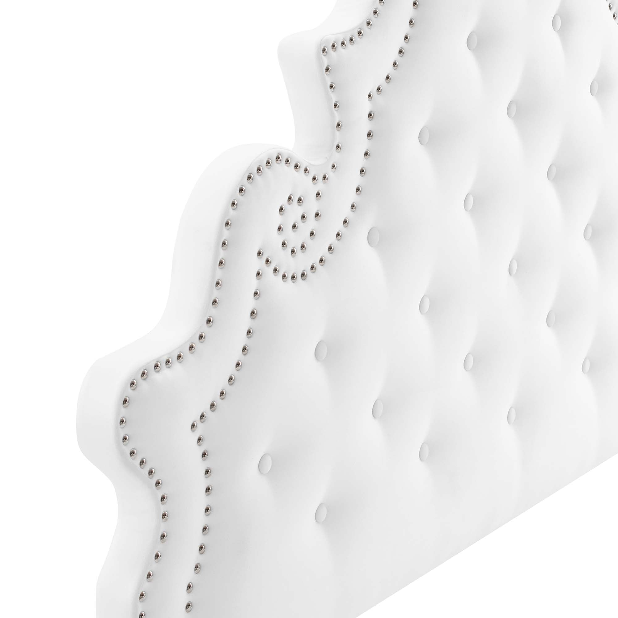 Gwyneth Tufted Performance Velvet Queen Platform Bed - White (MOD-6751-WHI)