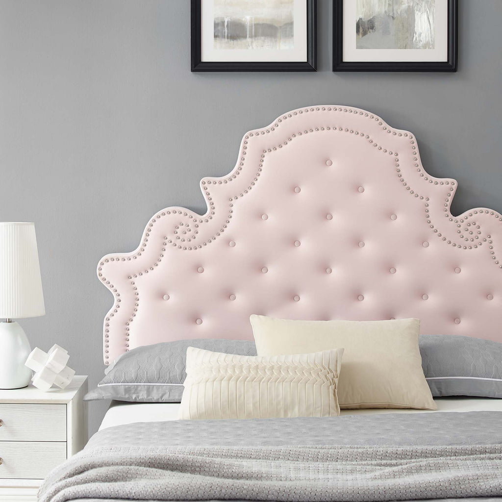 Gwyneth Tufted Performance Velvet Queen Platform Bed - Pink (MOD-6753-PNK)
