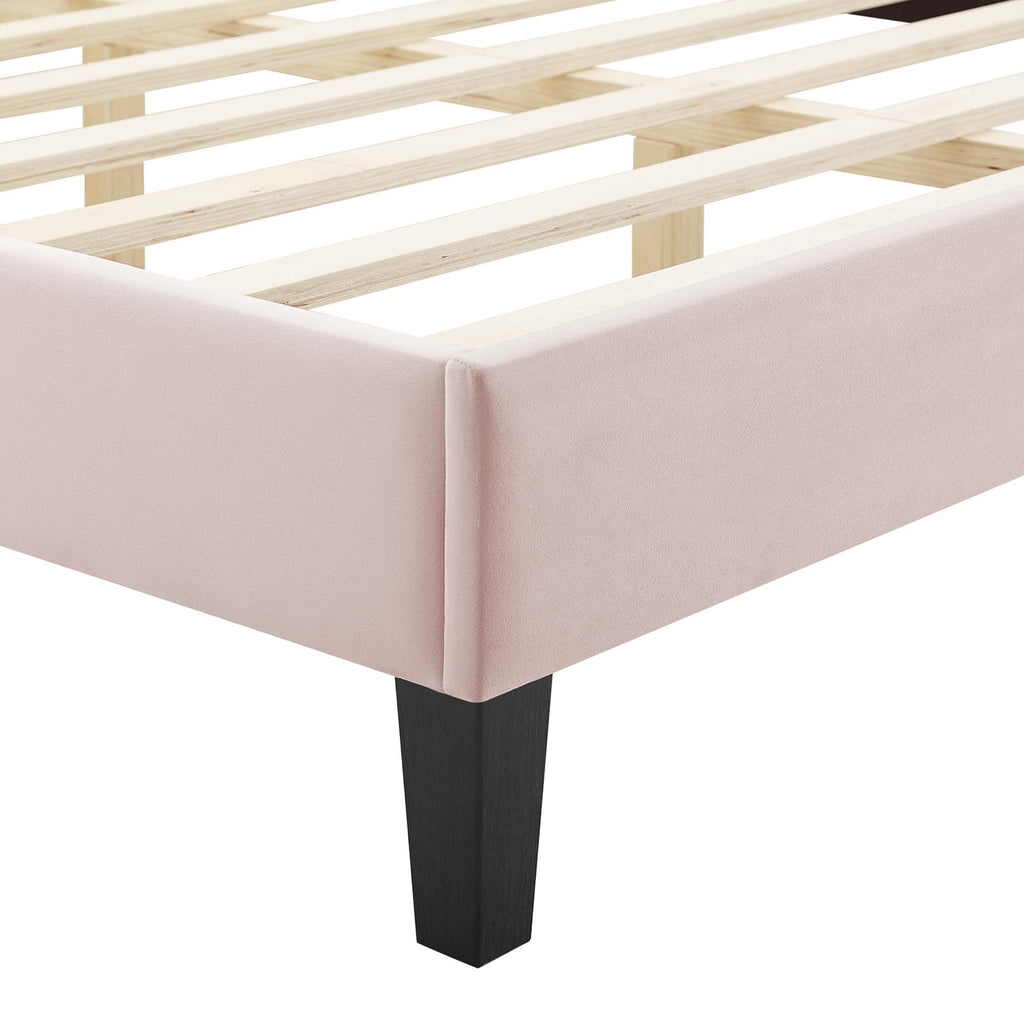 Gwyneth Tufted Performance Velvet Queen Platform Bed - Pink (MOD-6753-PNK)