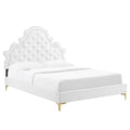 Gwyneth Tufted Performance Velvet Full Platform Bed - White (MOD-6757-WHI)