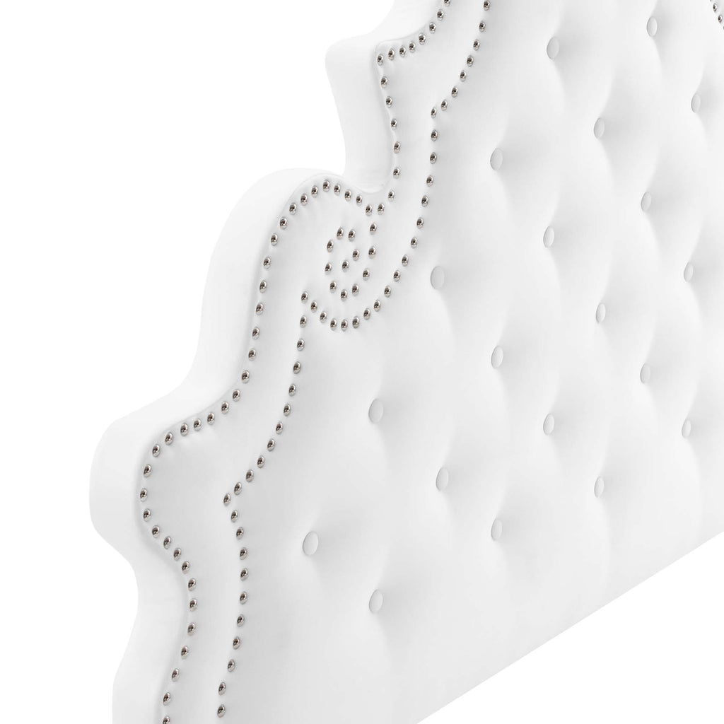 Gwyneth Tufted Performance Velvet Full Platform Bed - White (MOD-6757-WHI)