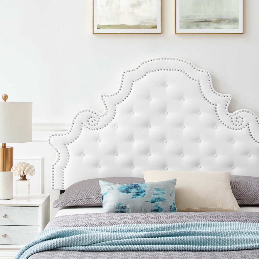 Gwyneth Tufted Performance Velvet Full Platform Bed - White (MOD-6758-WHI)