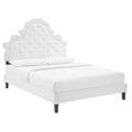 Gwyneth Tufted Performance Velvet Full Platform Bed - White (MOD-6759-WHI)
