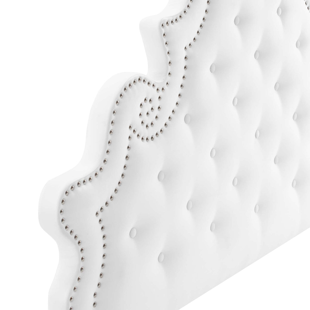 Gwyneth Tufted Performance Velvet Full Platform Bed - White (MOD-6759-WHI)