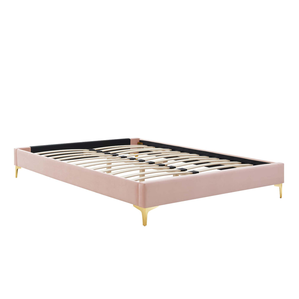 Amber Tufted Performance Velvet Twin Platform Bed - Pink
