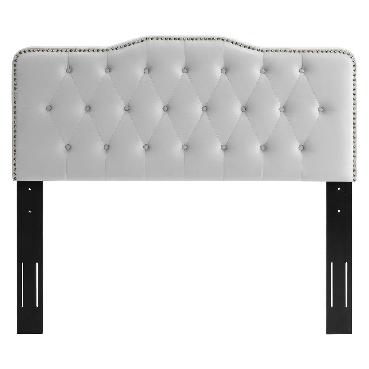 Amber Tufted Performance Velvet King Platform Bed - Light Gray