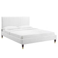 Peyton Performance Velvet Full Platform Bed - White (MOD-6869-WHI)