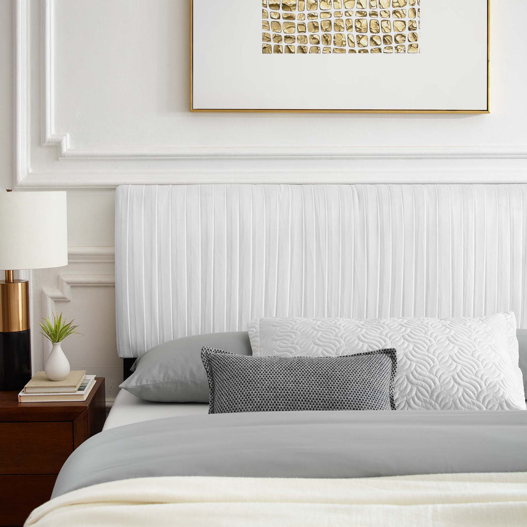 Peyton Performance Velvet Full Platform Bed - White (MOD-6869-WHI)