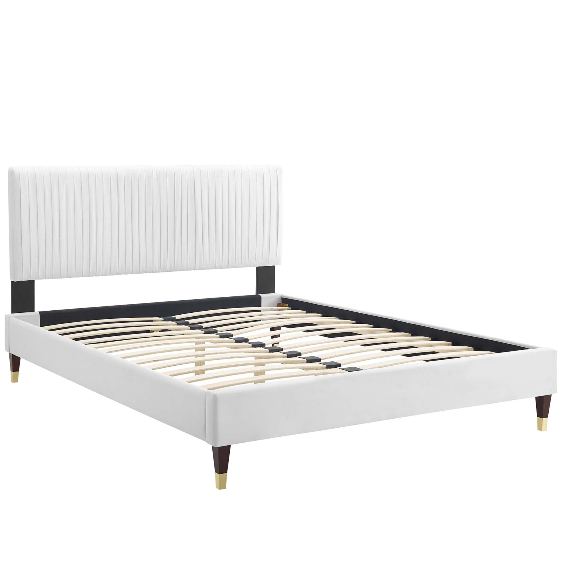 Peyton Performance Velvet Full Platform Bed - White (MOD-6869-WHI)