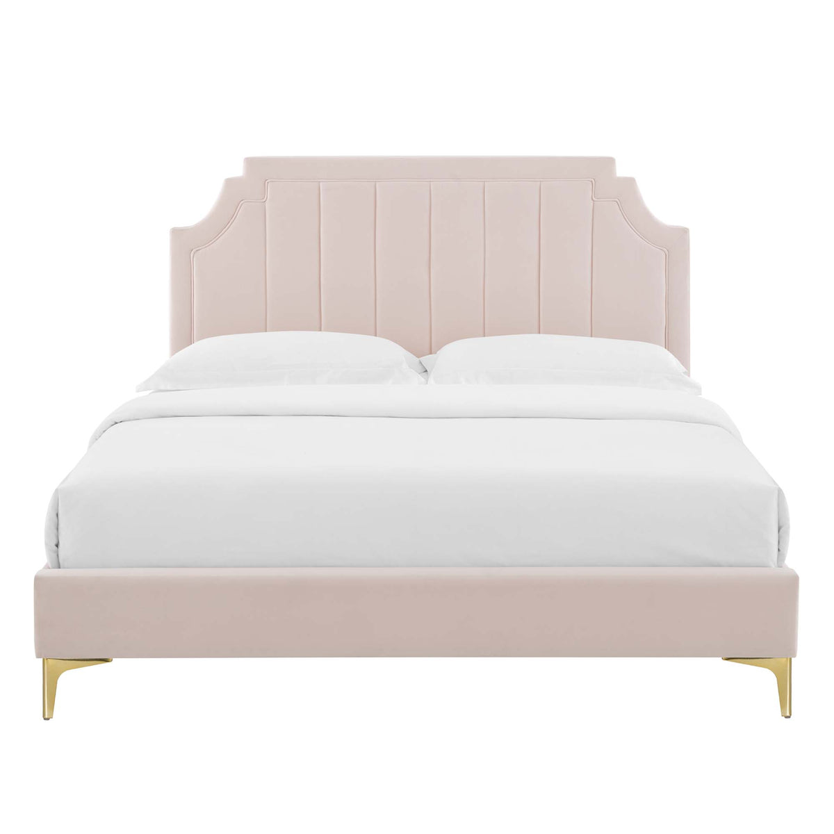 Sienna Performance Velvet Twin Platform Bed - Pink (MOD-6906-PNK)