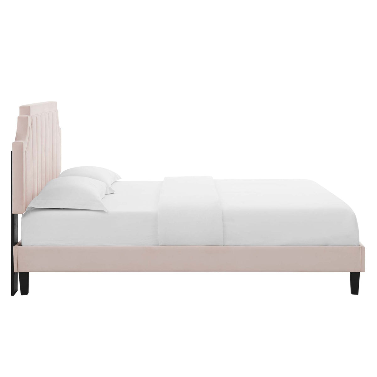 Sienna Performance Velvet Twin Platform Bed - Pink (MOD-6908-PNK)