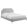 Sienna Performance Velvet Full Platform Bed - Light Gray (MOD-6912-LGR)