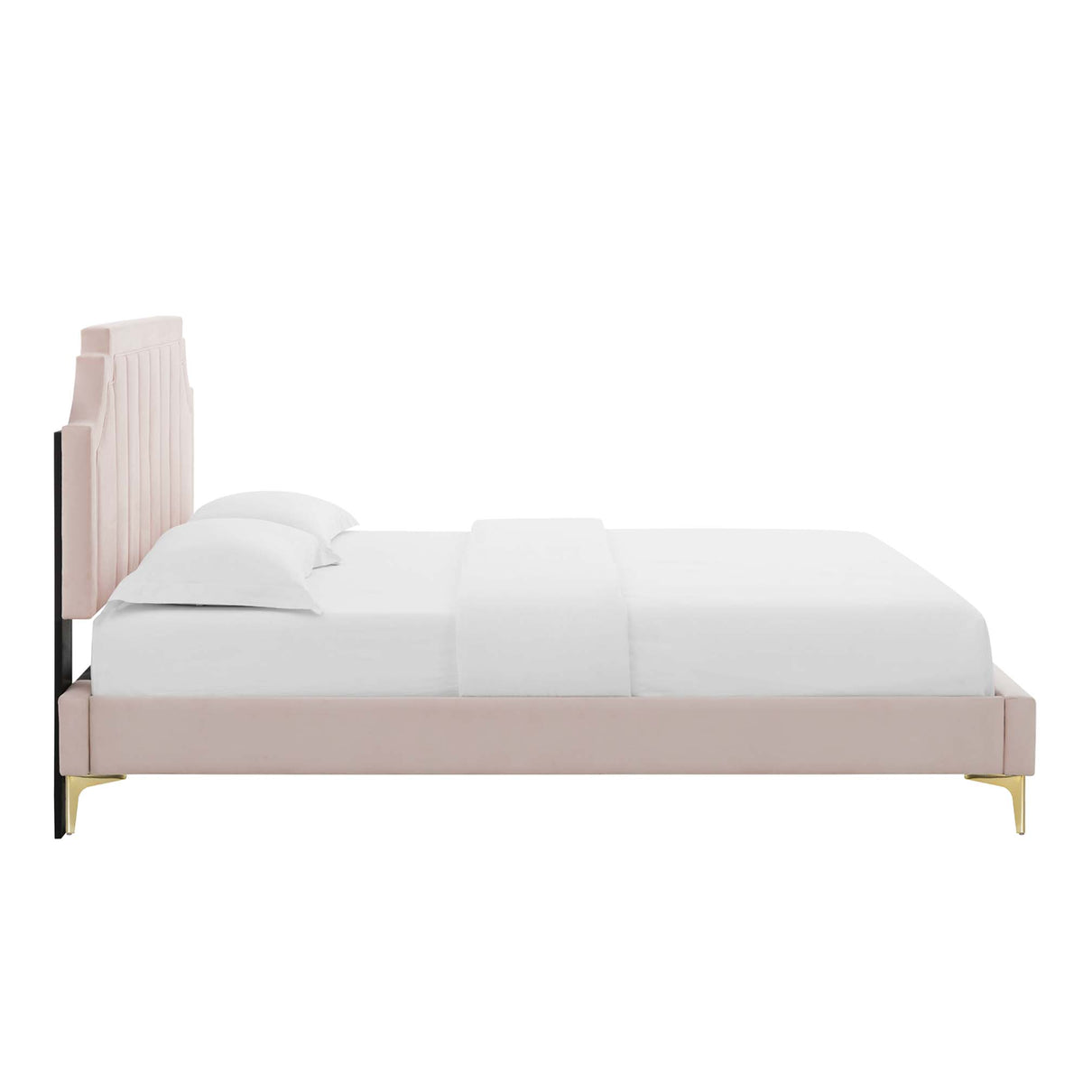 Sienna Performance Velvet Full Platform Bed - Pink (MOD-6912-PNK)