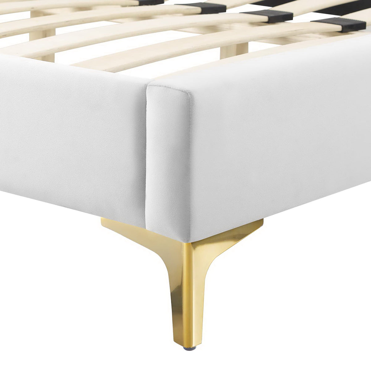 Sienna Performance Velvet Full Platform Bed - White (MOD-6912-WHI)