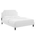 Sienna Performance Velvet Full Platform Bed - White (MOD-6914-WHI)