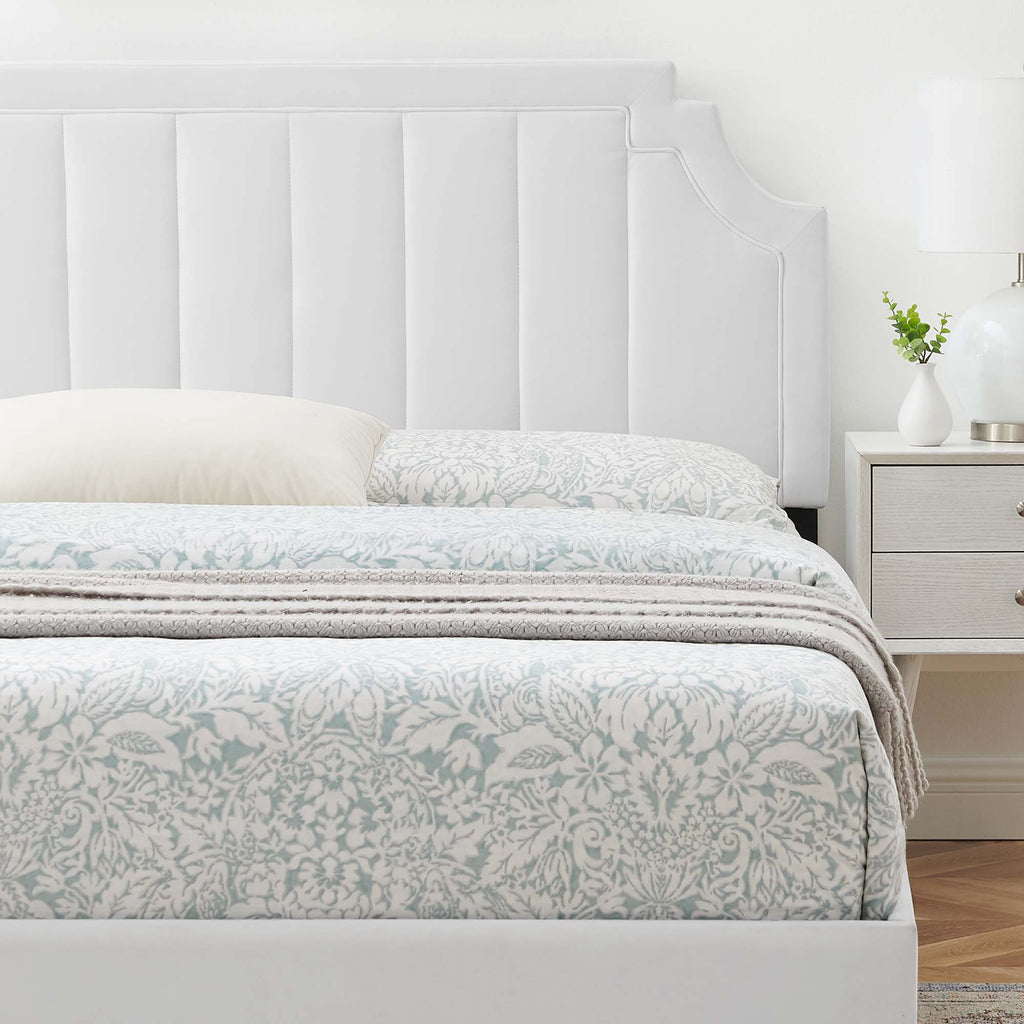 Sienna Performance Velvet Full Platform Bed - White (MOD-6914-WHI)