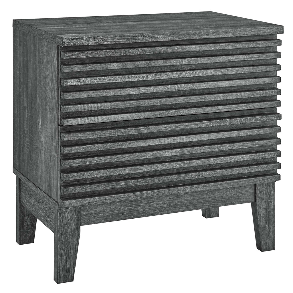 Render Two-Drawer Nightstand - Charcoal
