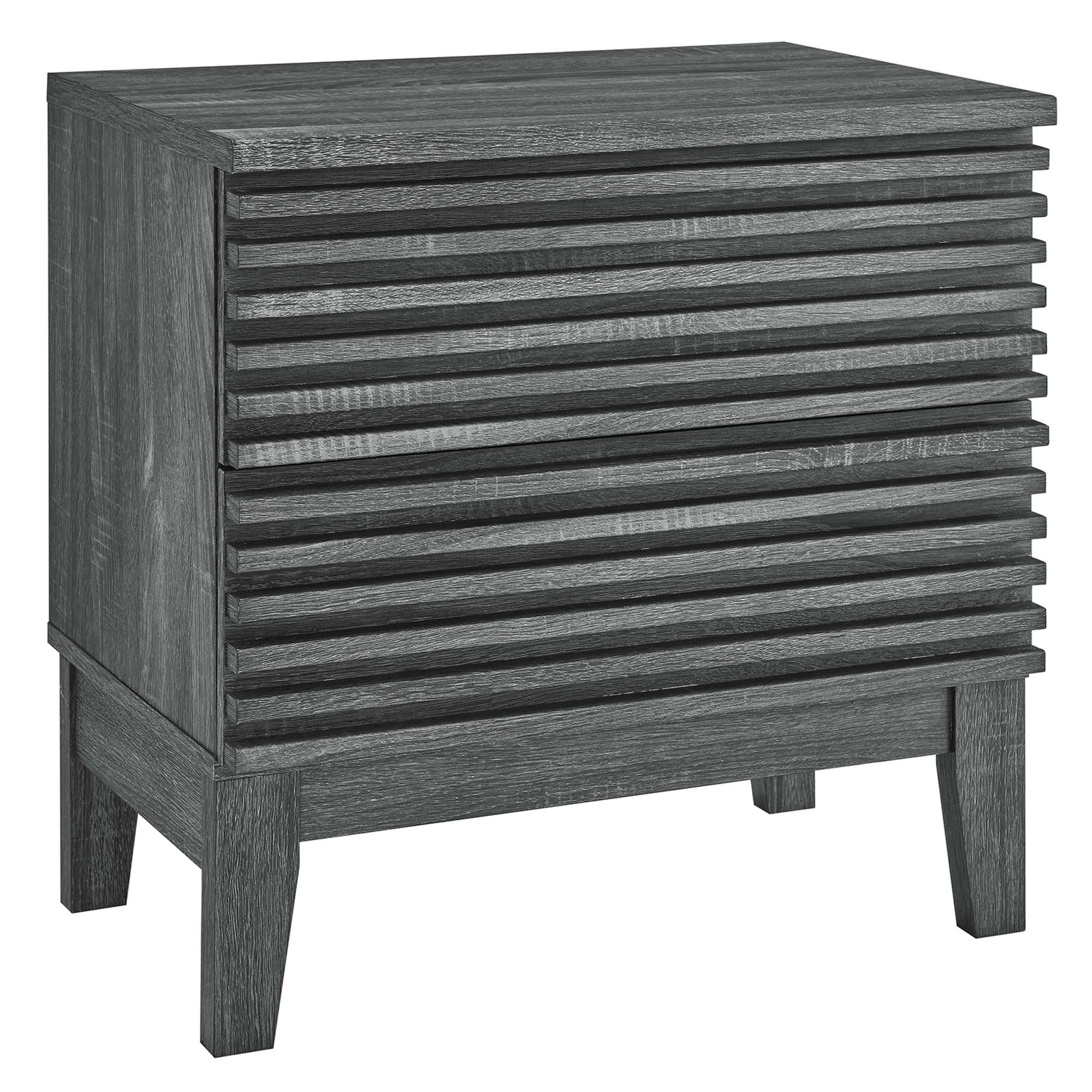 Render Two-Drawer Nightstand - Charcoal