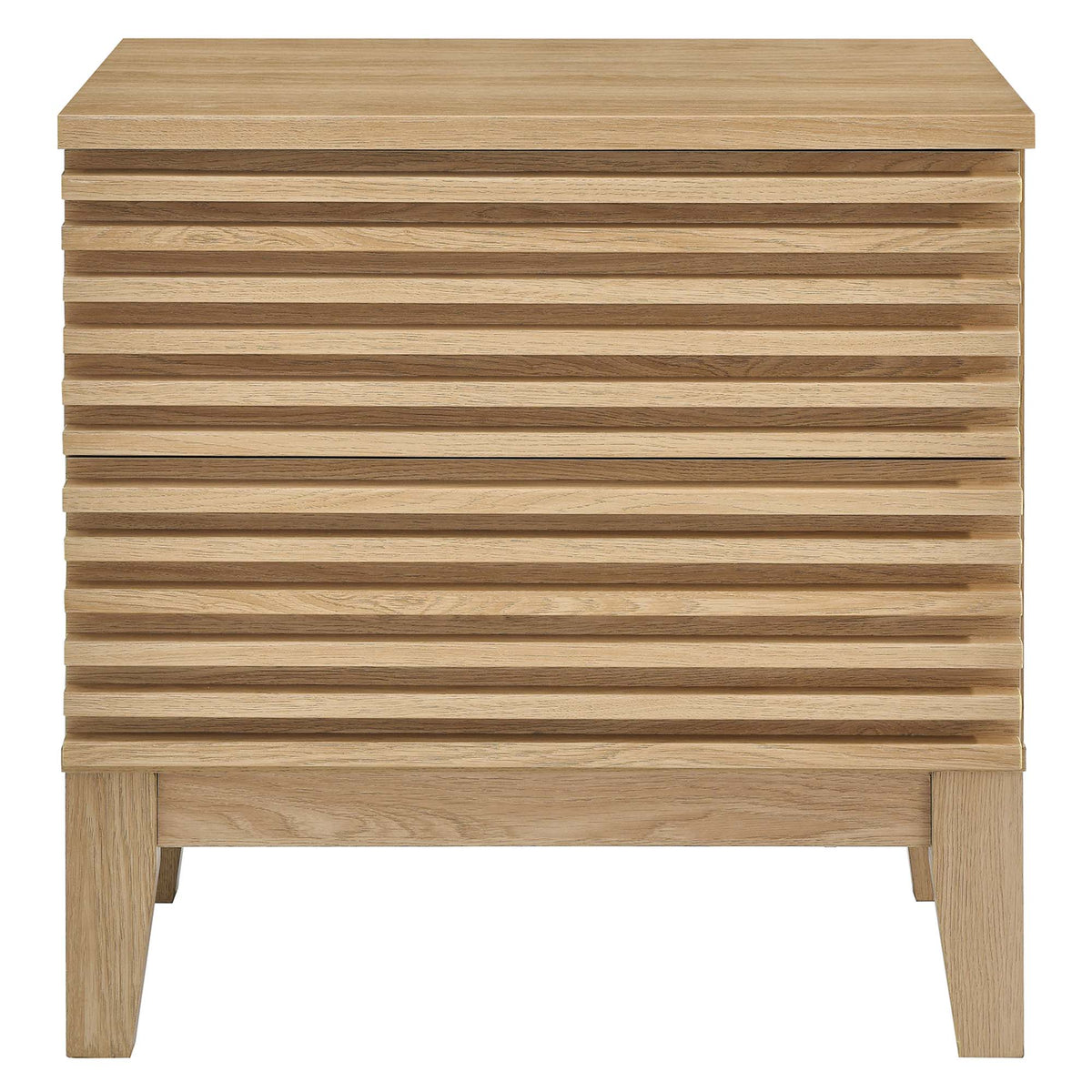 Render Two-Drawer Nightstand - Oak