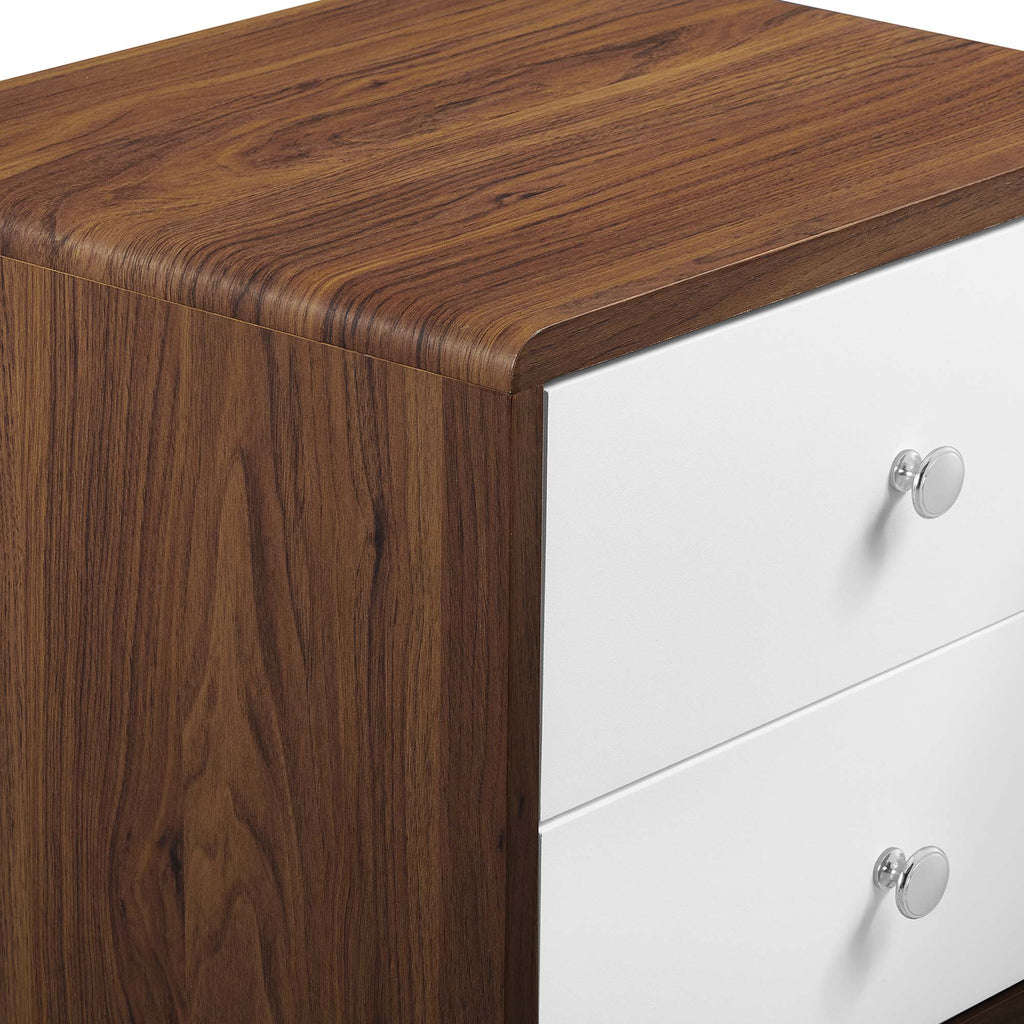 Transmit 2-Drawer Nightstand - Walnut White